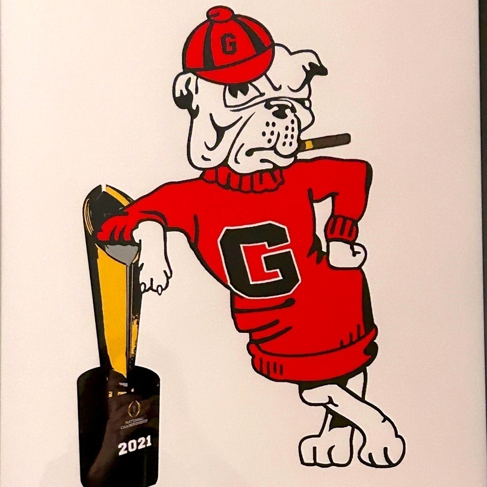 Professional Framed Leaning University of Georgia Bulldog Championship Art RSG